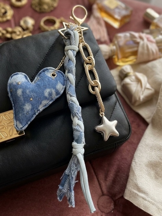 eye candy Accessories - Eye Candy Denim Heart Bag Charm